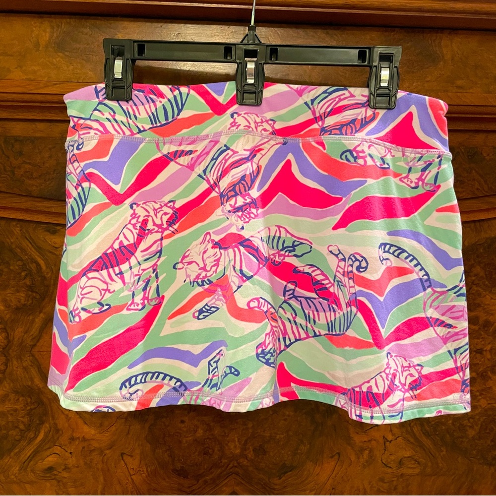 Lilly Pulitzer Size L Sandstripe Tiger Skirt Skort Luxletic Rare Unicorn